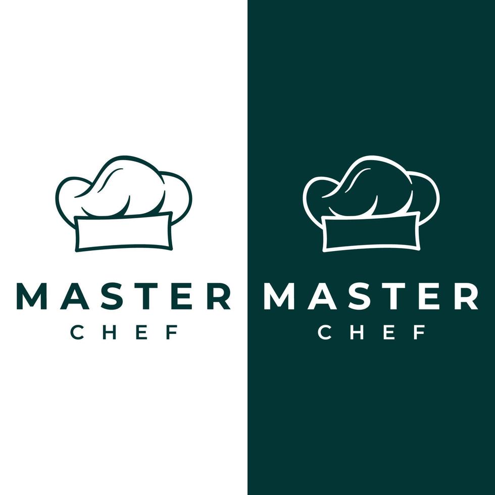 Professional chef or kitchen chef hat logo template design. Logo for business, home cook and restaurant chef. vector