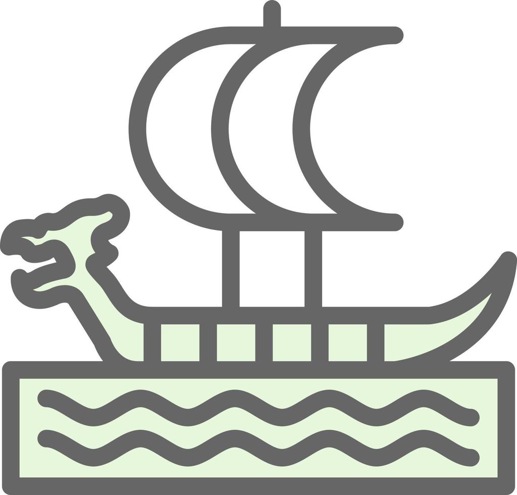 Viking Ship Vector Icon Design