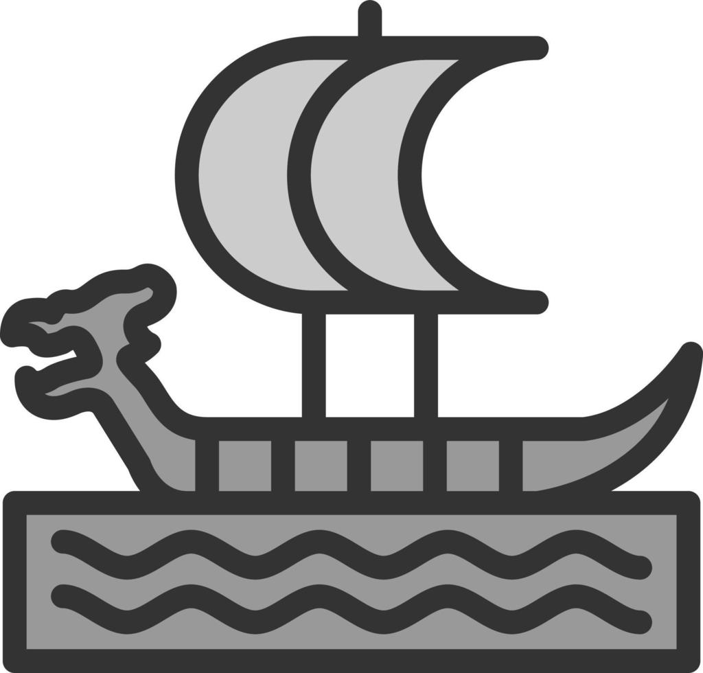 Viking Ship Vector Icon Design