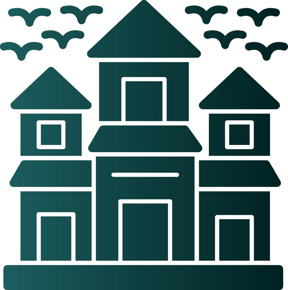 Haunted House Vector Icon Design