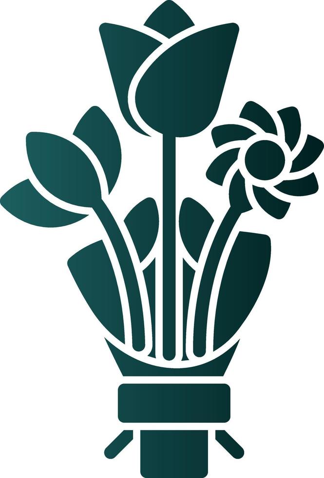 Flower Bouquet Vector Icon Design