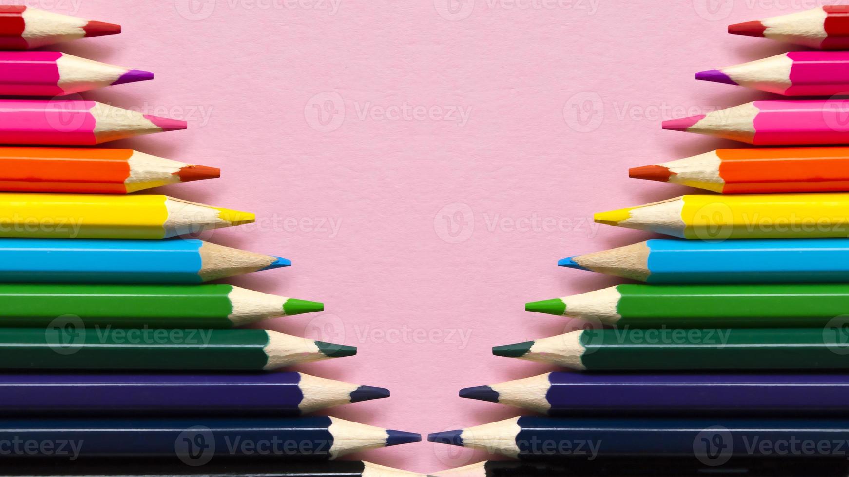 Colored pencils background. Abstract background from multicolored