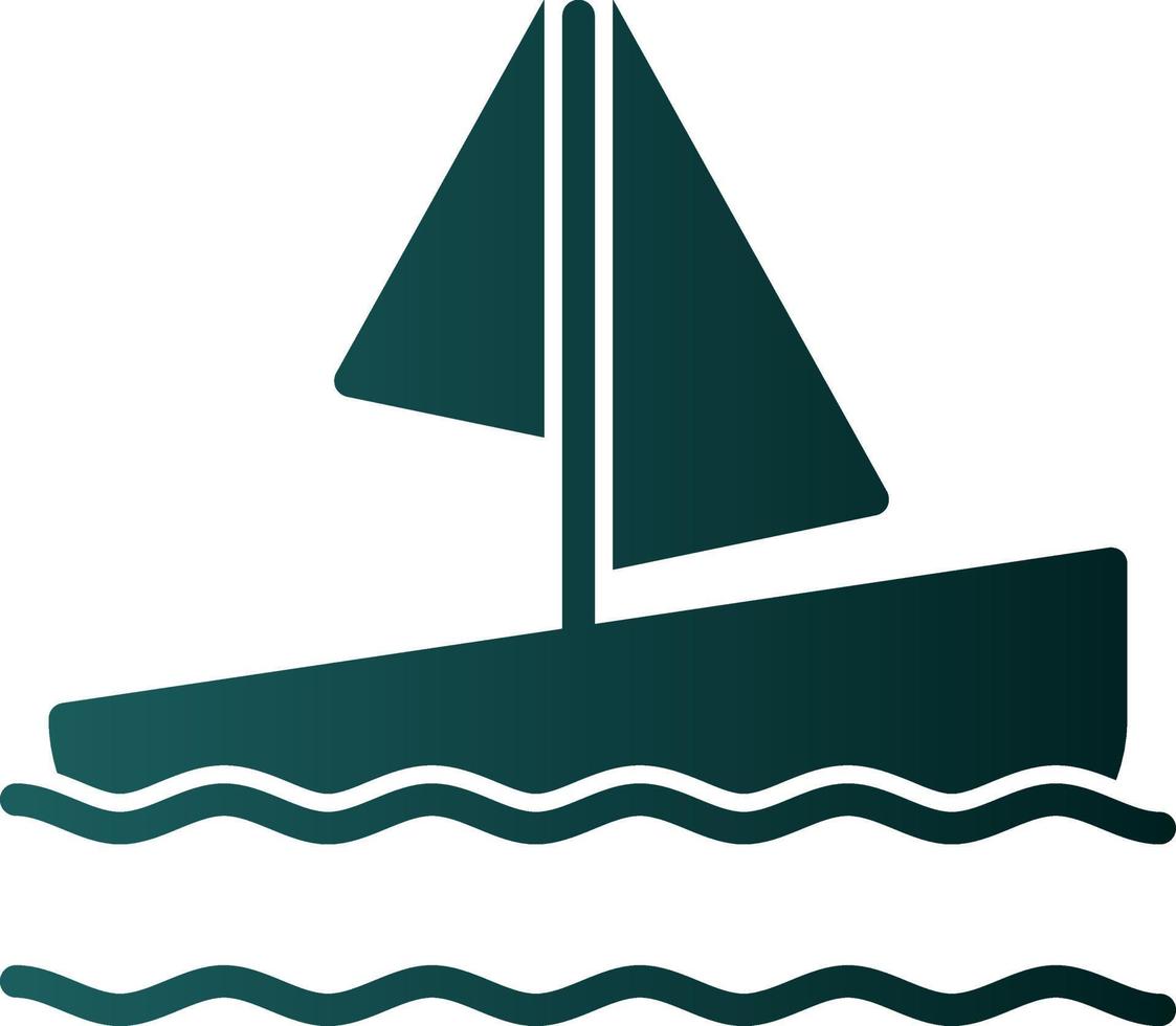 Sailing Boat Vector Icon Design