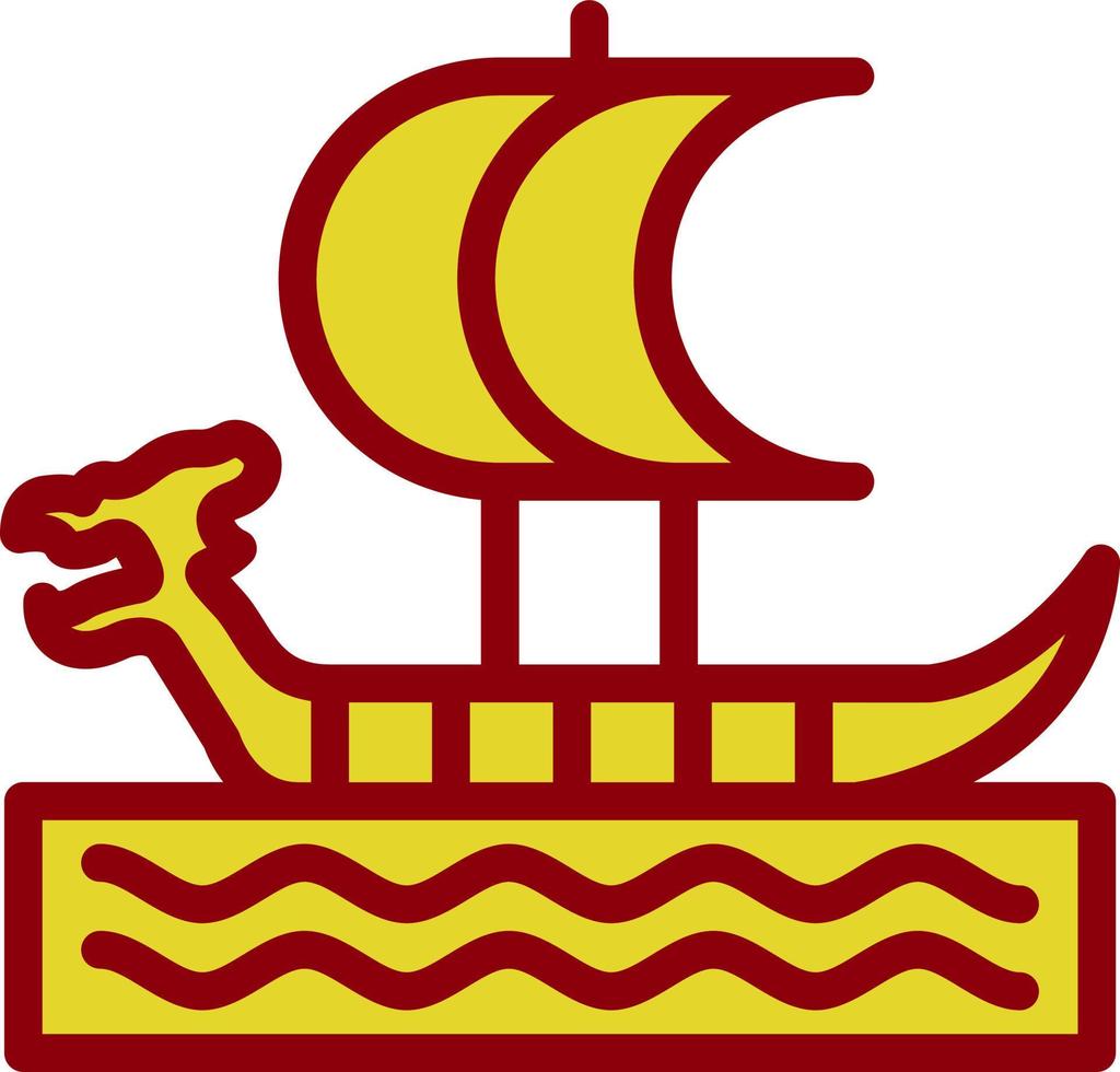 Viking Ship Vector Icon Design