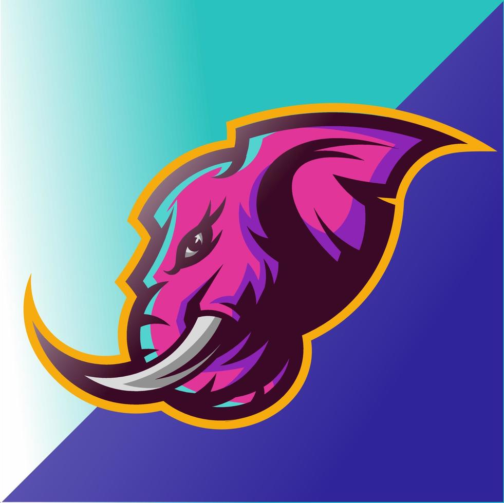 logotipo de esport de elefante loco, diseño vectorial y logotipo de esport, adecuado para esport, deporte y cualquier cosa relacionada con este diseño vector