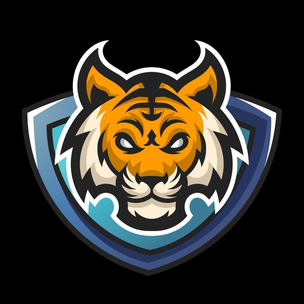 logotipo de esport de tigre, diseño vectorial y logotipo de esport, adecuado para esport, deporte y todo lo relacionado con este diseño vector