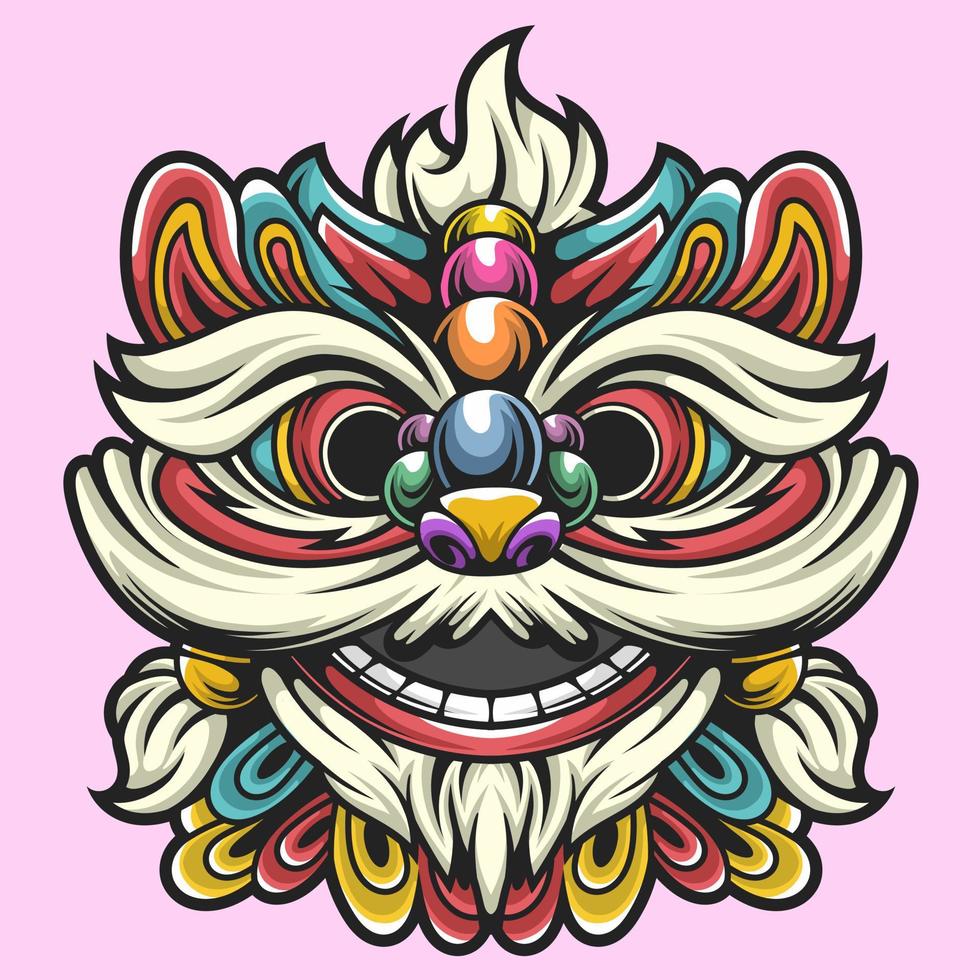 lindo diseño de barongsai, diseño de vectores y diseño de logotipos, adecuado para el año nuevo cinese