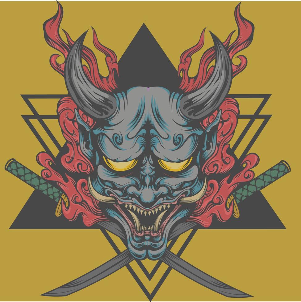 Gray Oni japanese tshirt design, vector design and logo design, suitable for tshirt