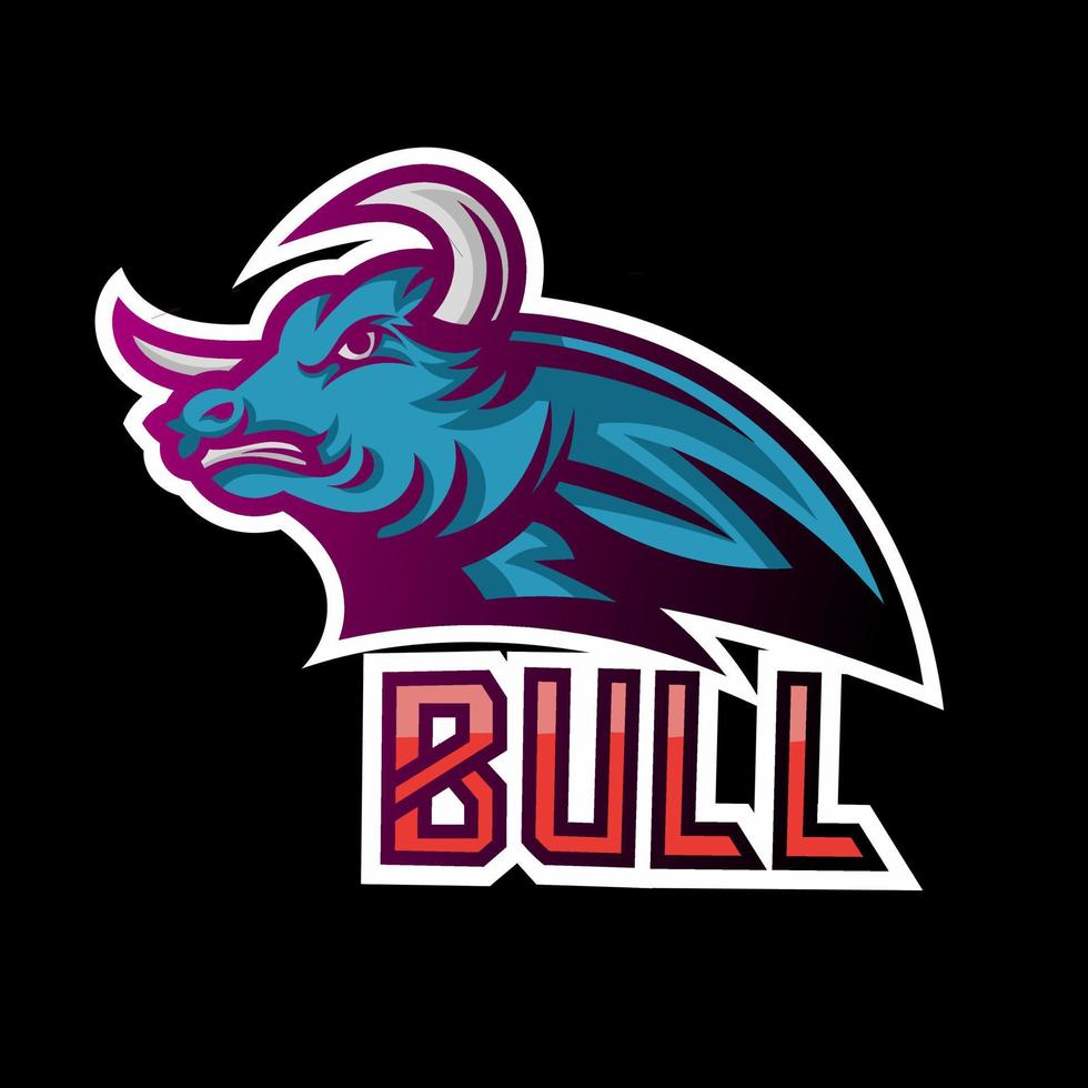 logotipo de esport de toro azul, diseño vectorial y logotipo de esport, adecuado para esport, deporte y todo lo relacionado con este diseño vector