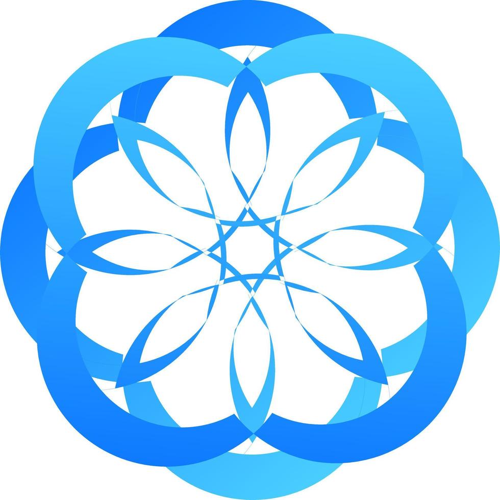 las ilustraciones y clipart. diseño de logo. adorno de flor azul vector