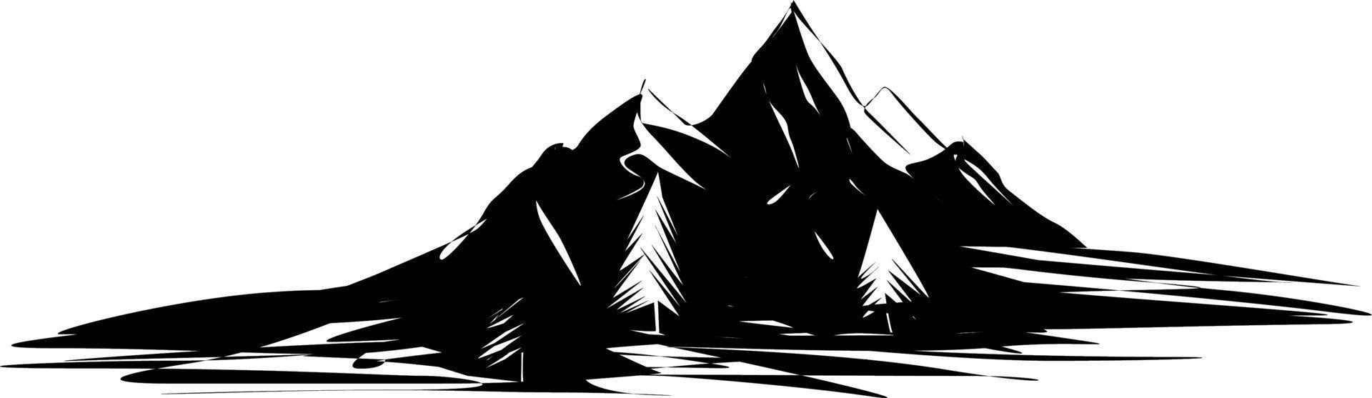 The illustrations and clipart. silhouette of a mountain vector