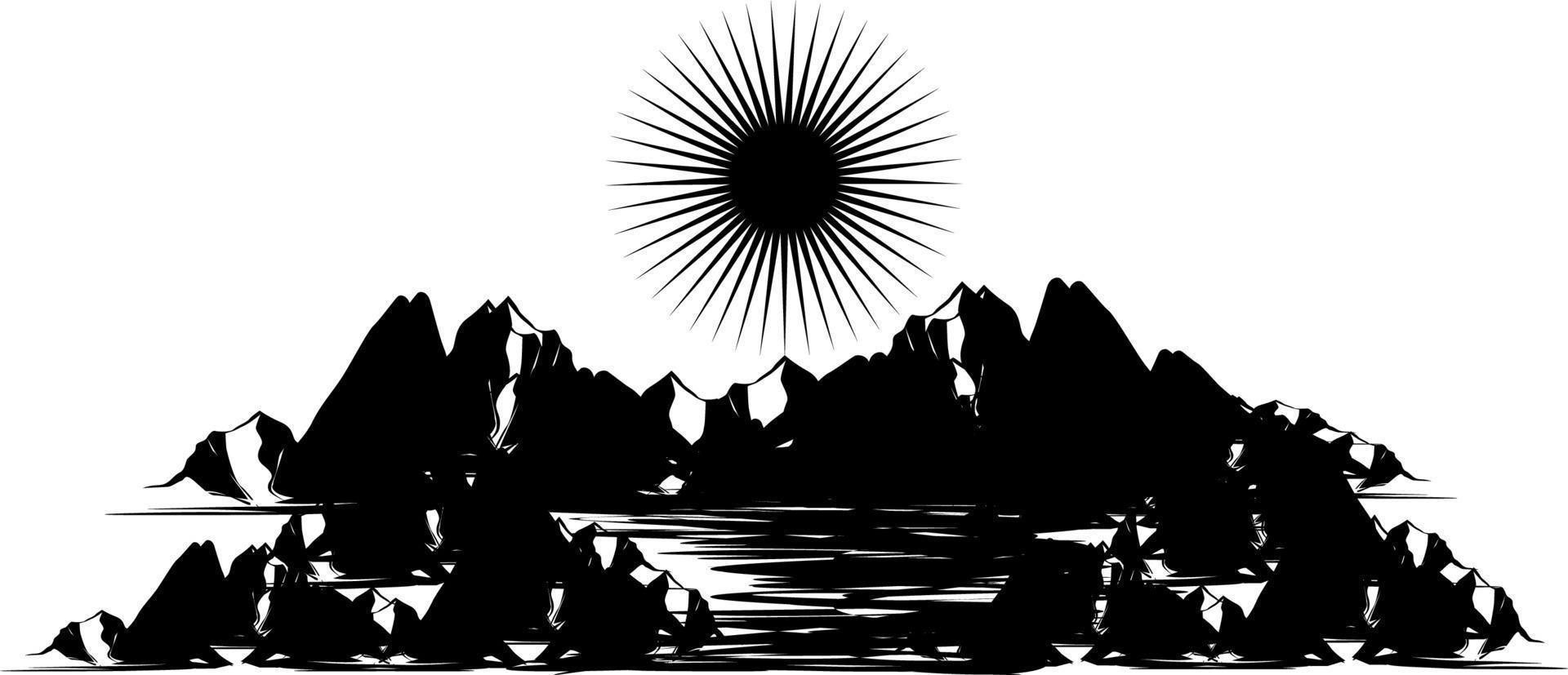 The illustrations and clipart. silhouette of mountain vector