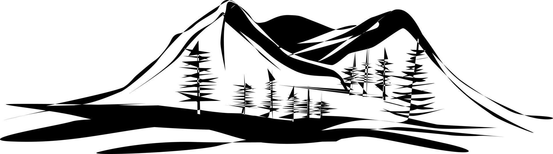 The illustrations and clipart. hand drawn illustration of a mountain vector