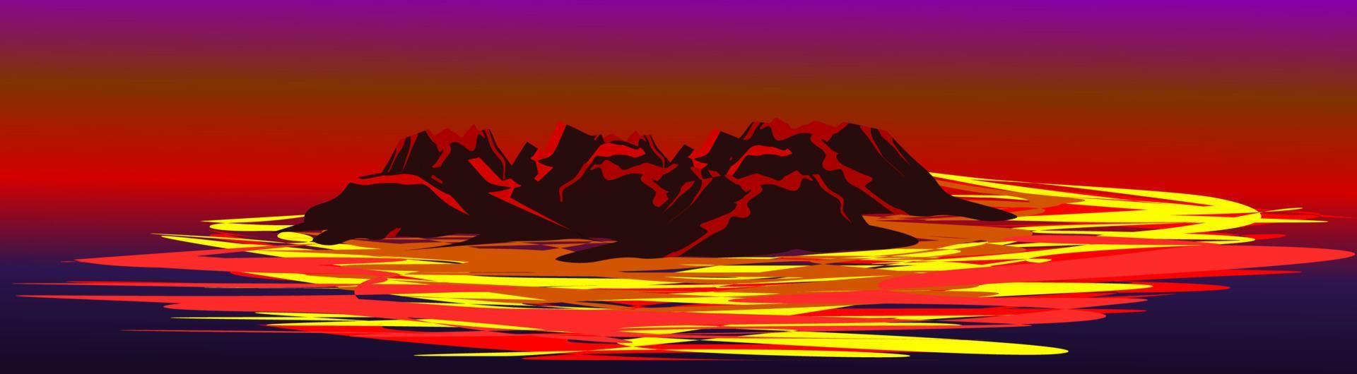 The illustrations and clipart. fire in the mountain vector