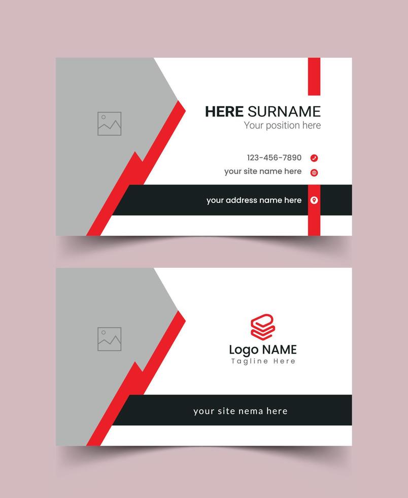 Red Modern Creative and Clean Business Card Template vector