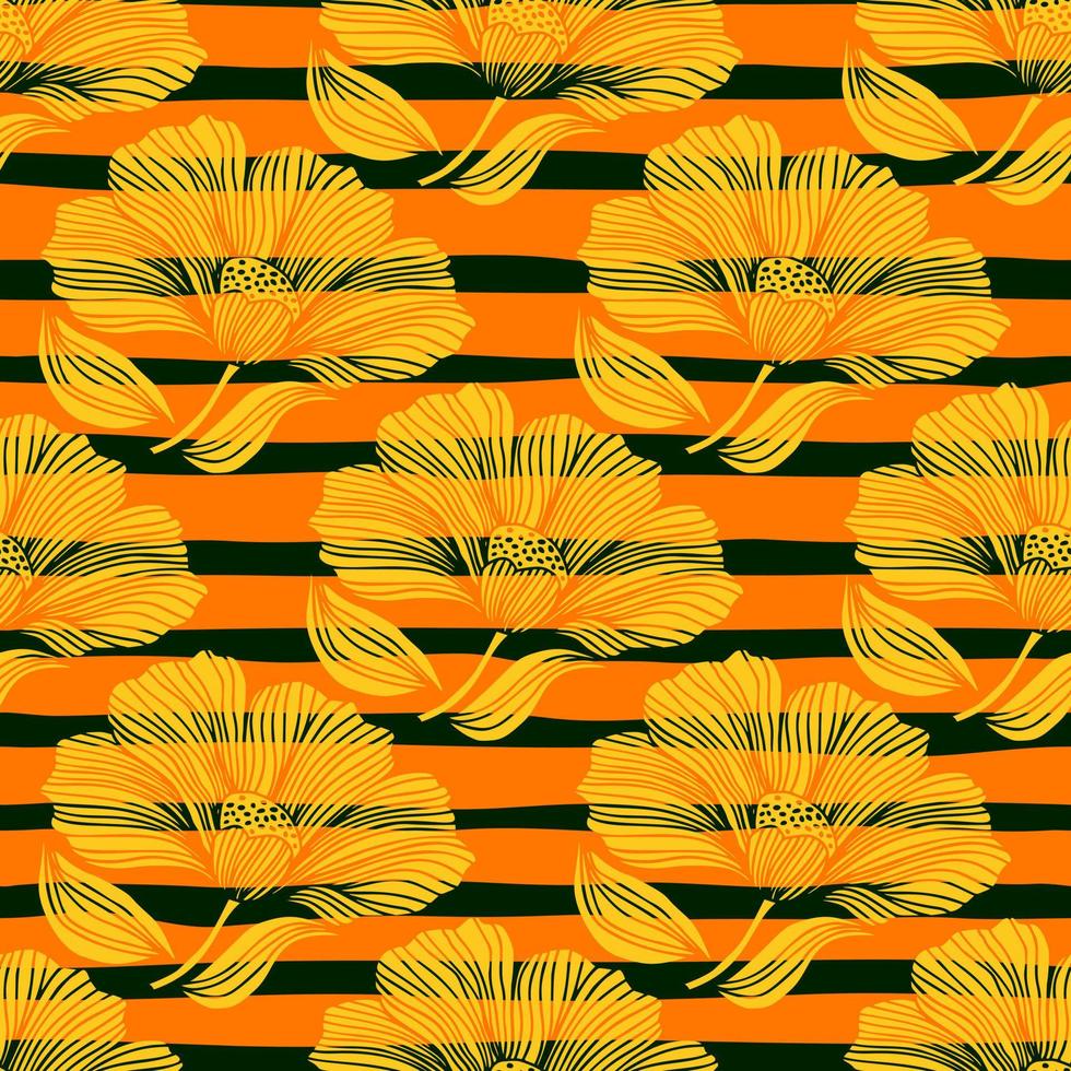 línea de flor abstracta de patrones sin fisuras. fondo sin fin de contorno vintage floral delicado. estilo retro. vector