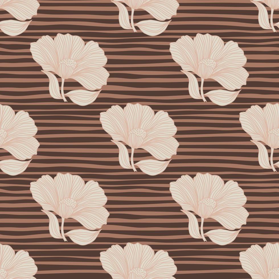 línea floral abstracta de patrones sin fisuras en estilo retro. delicado contorno vintage flor interminable fondo. vector