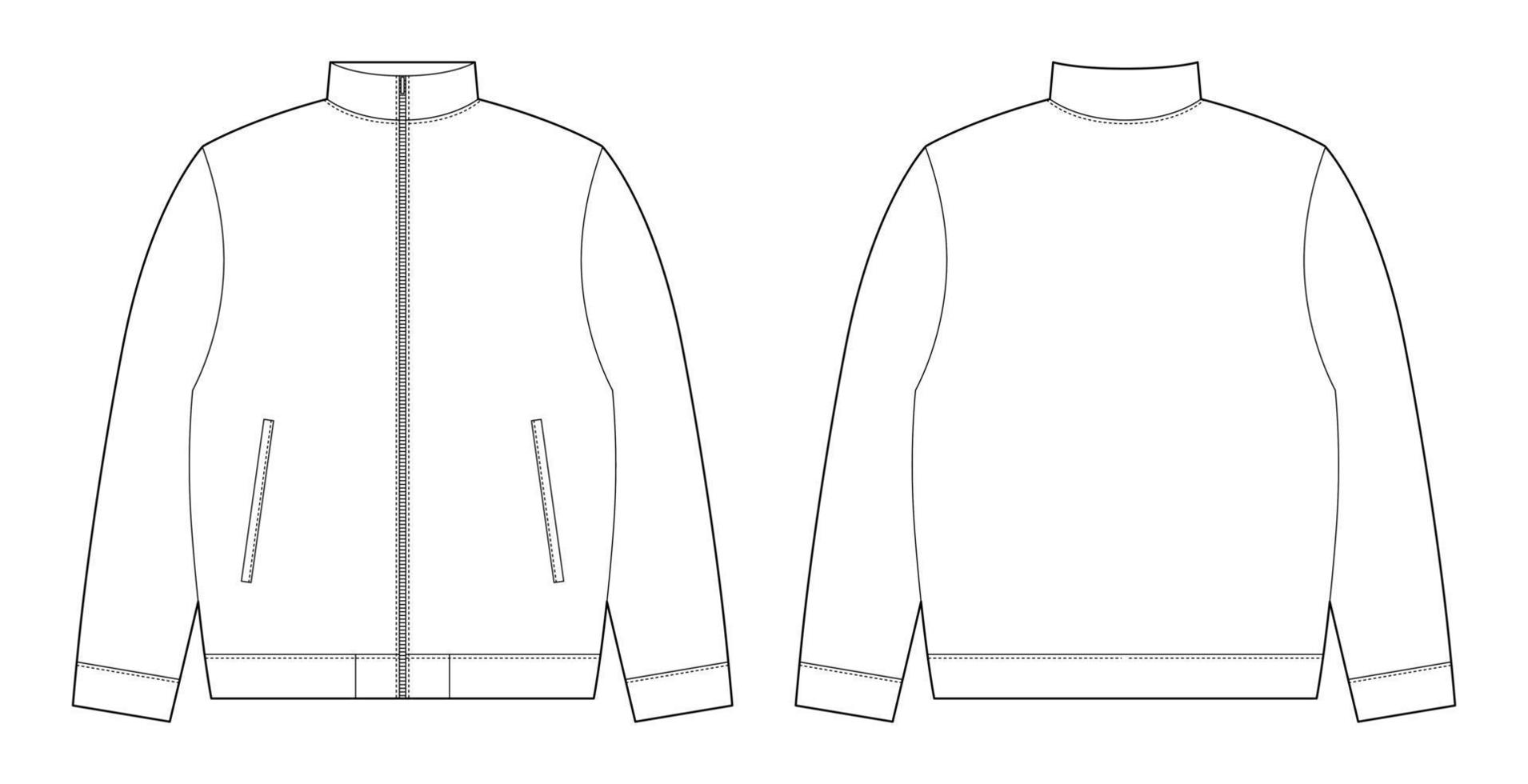 Technical sketch bomber jacket. Kids casual clothing design template Technical sketch bomber jacket. Kids casual clothing design template