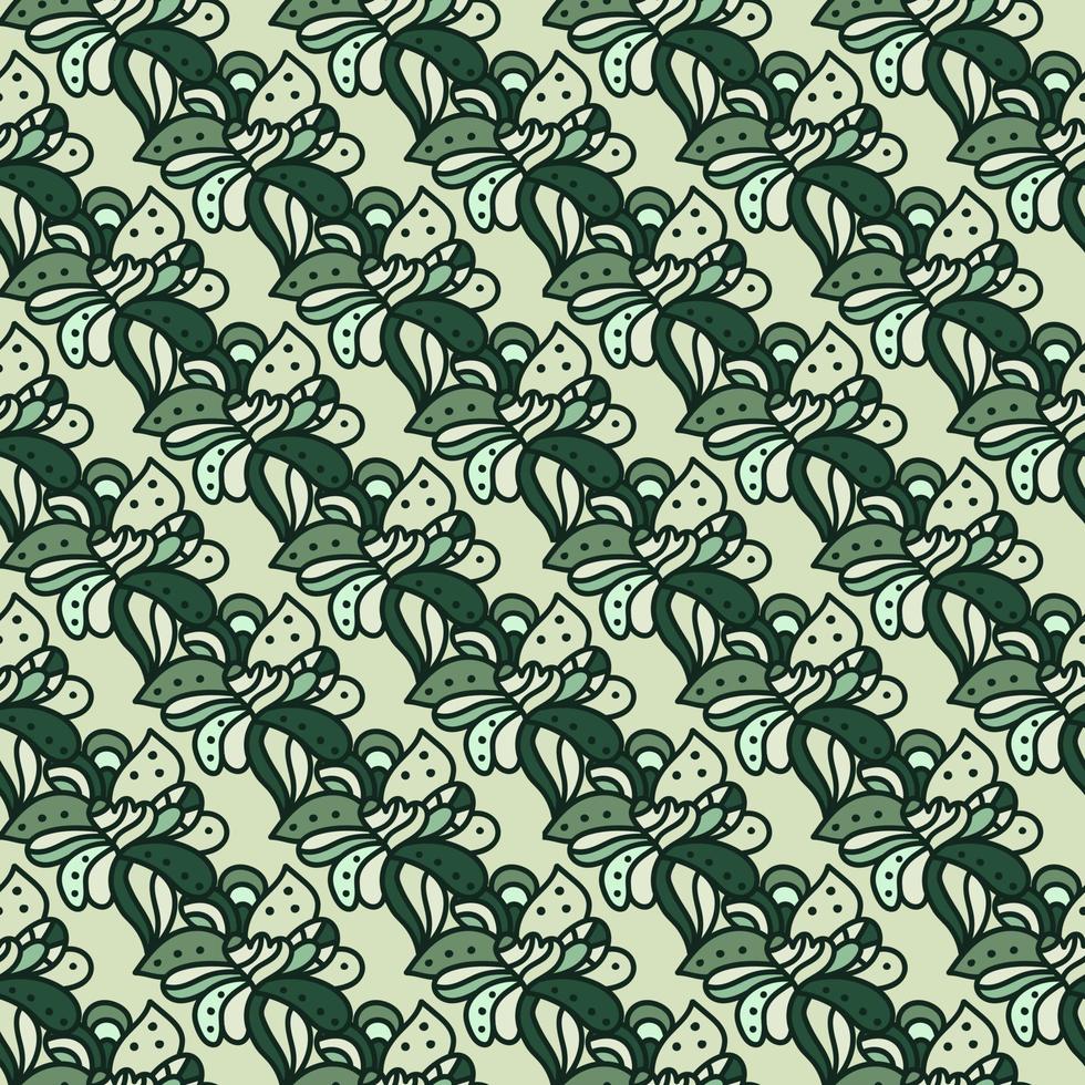 Colorful seamless pattern with floral and plants element. Freehand mandala ornament. vector