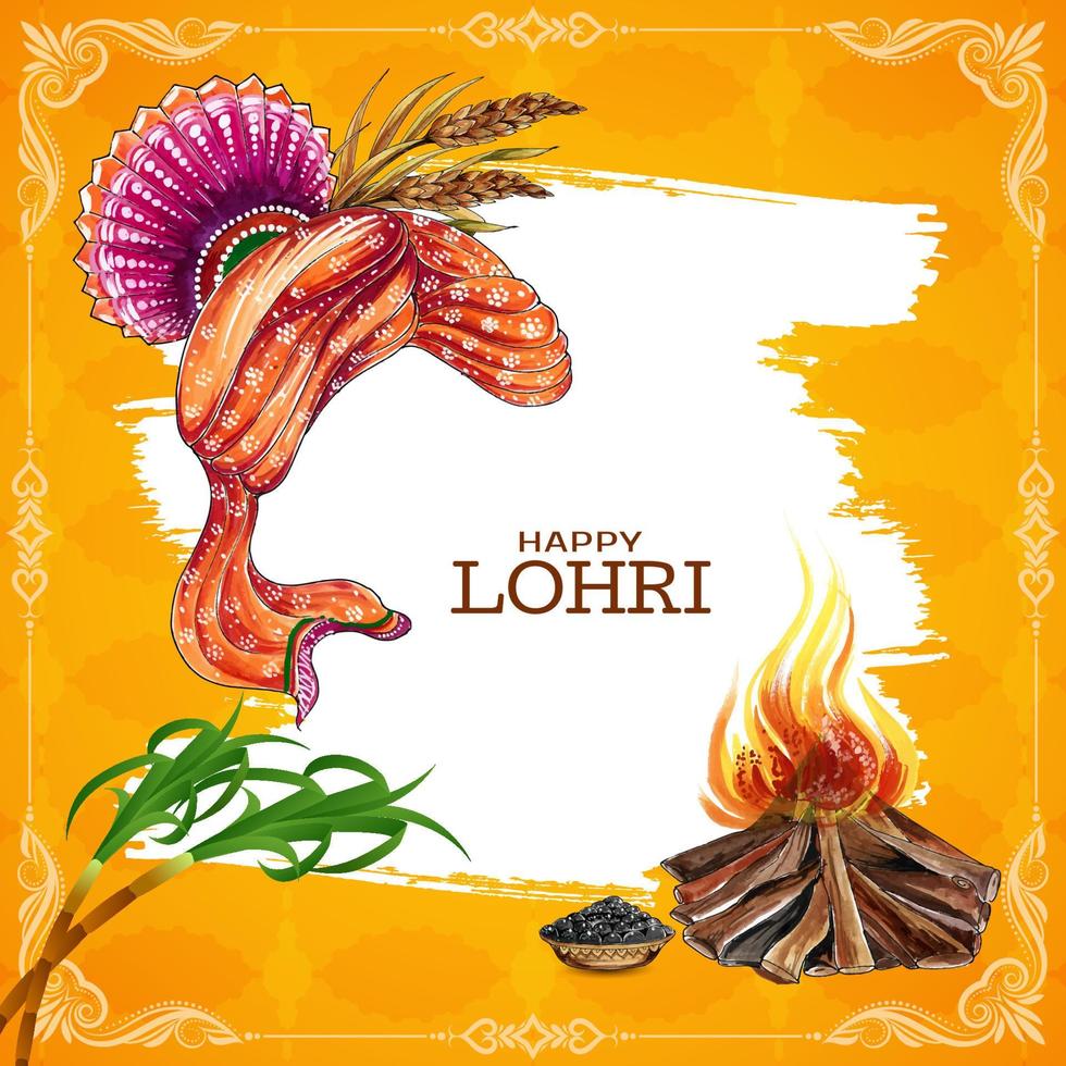 Beautiful Happy Lohri Indian traditional festival background design  16919857 Vector Art at Vecteezy