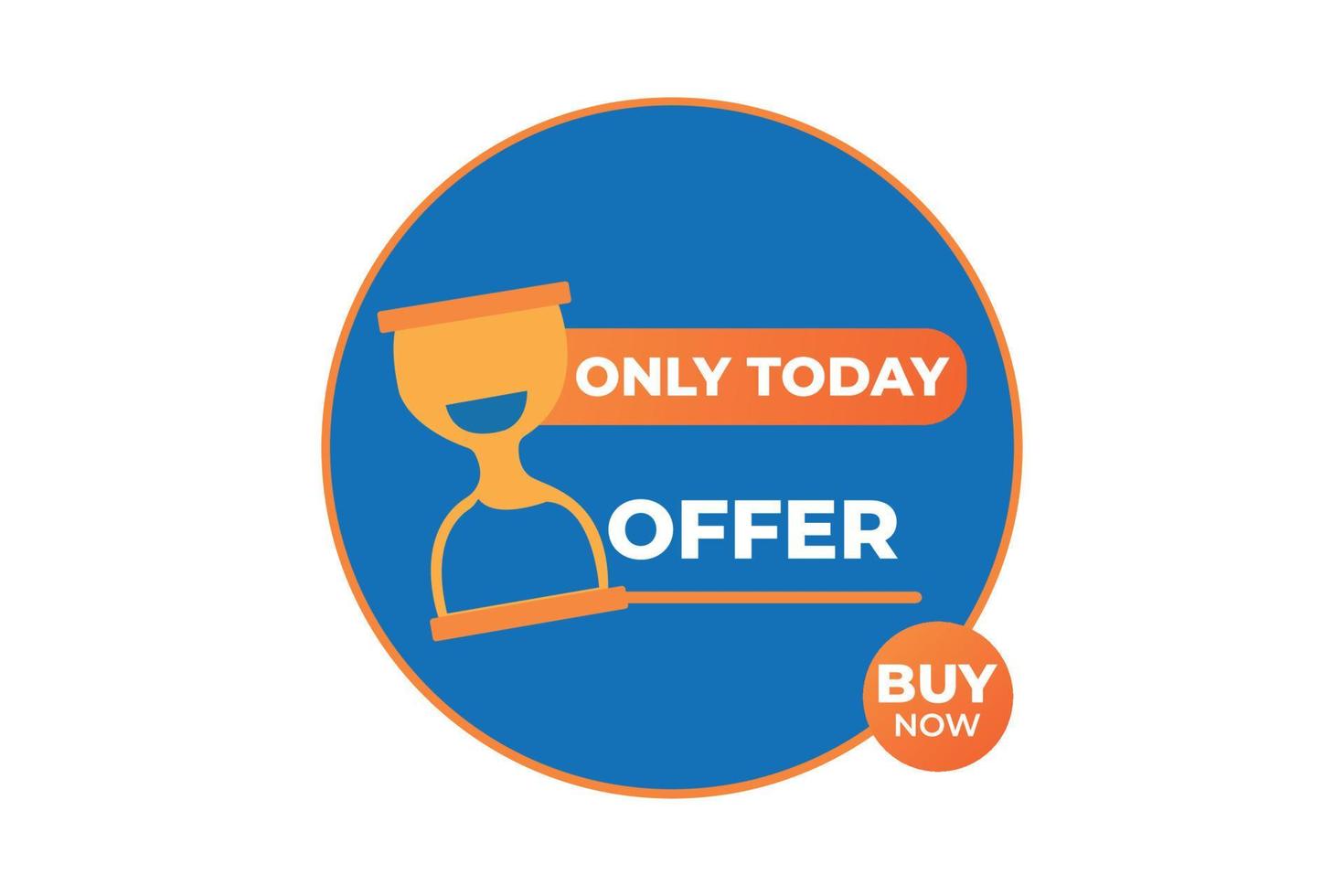 Only today offer with timer marketing design vector