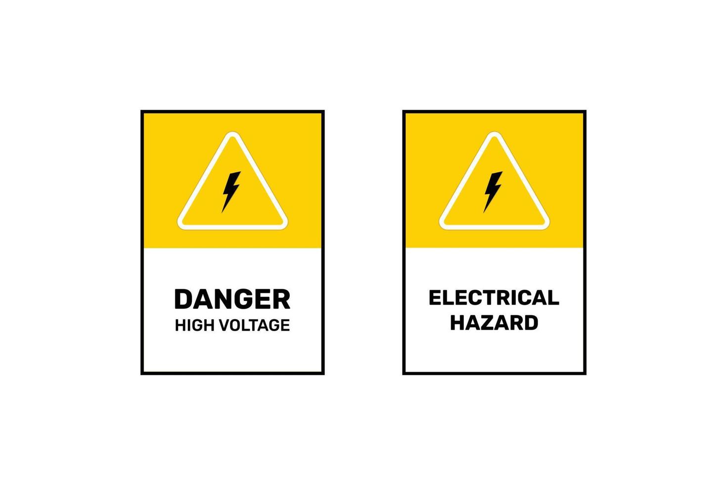 Danger high voltage and electrical hazard sign vector