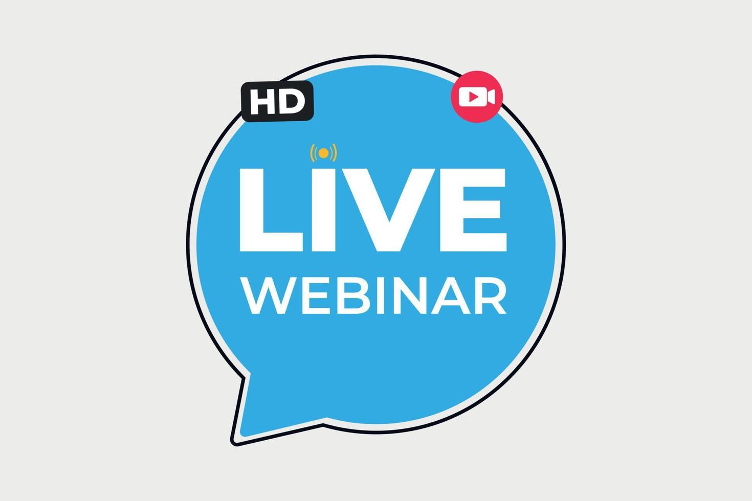 vector live webinar stream botón video aprender diseño