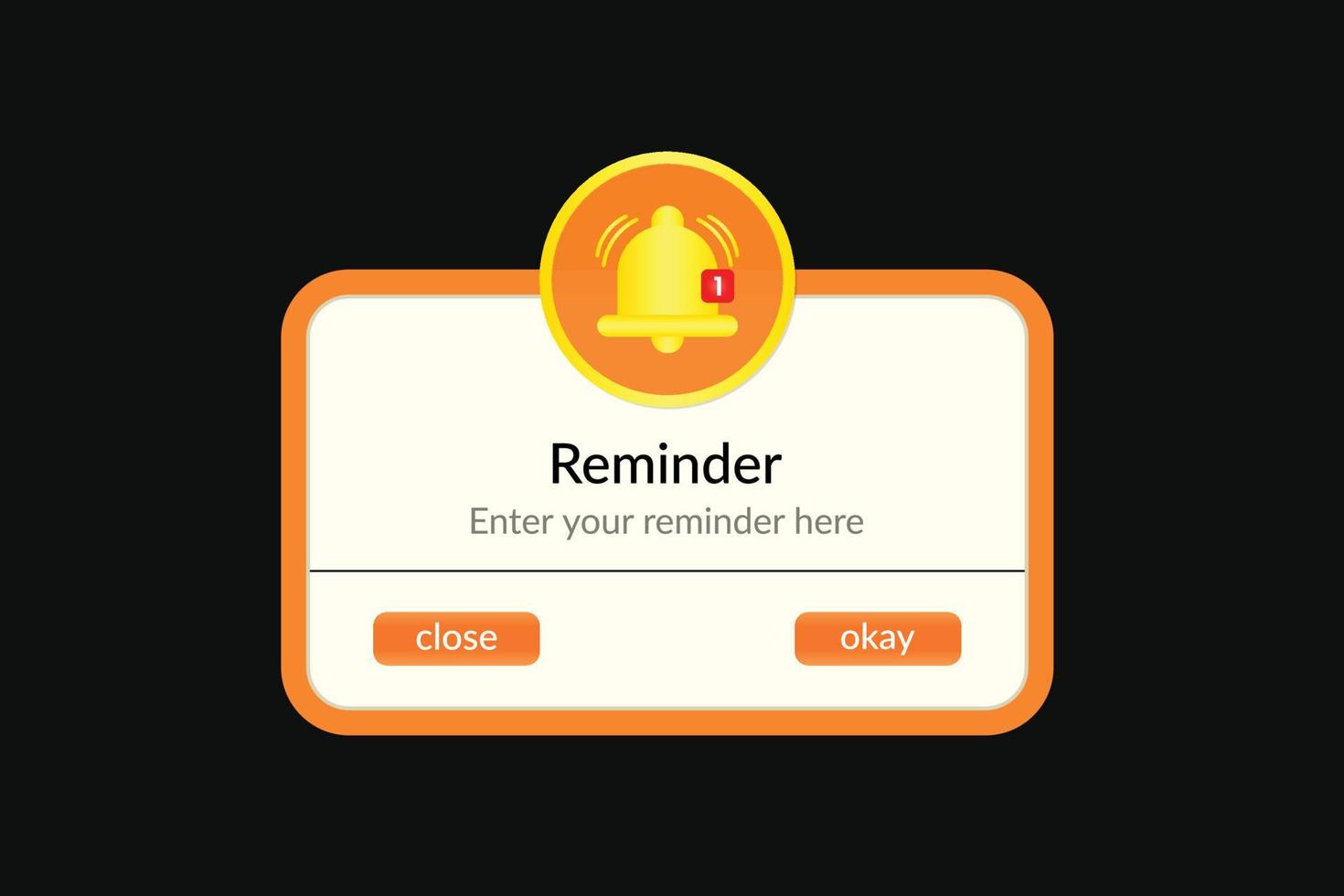 Reminder realistic notifications page vector illustration.