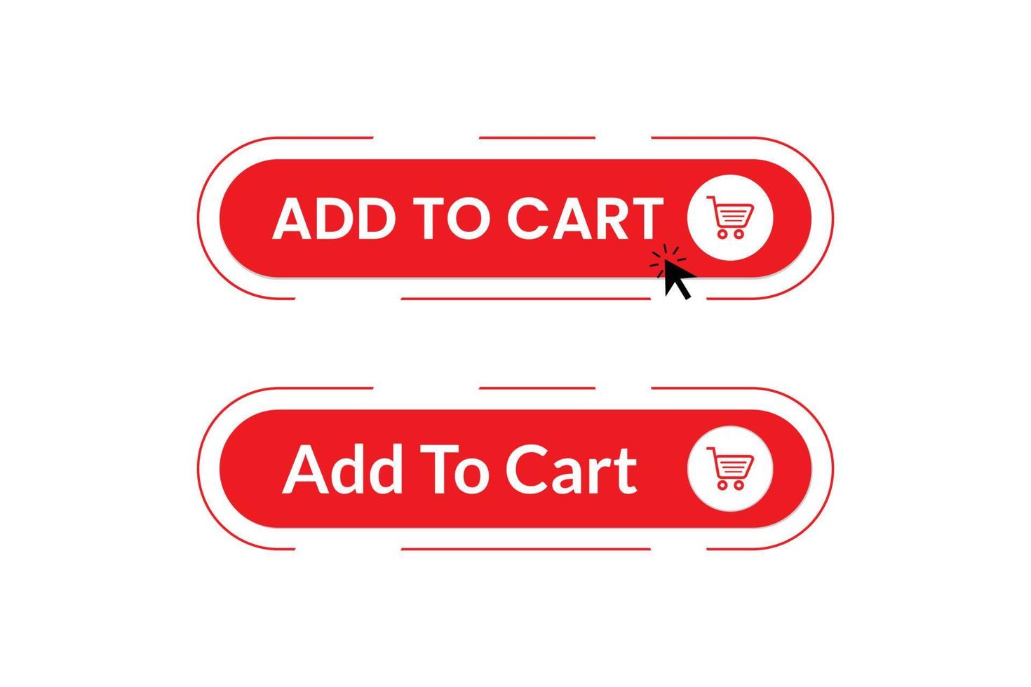 Add to cart buttons With shop icon Vector element Design