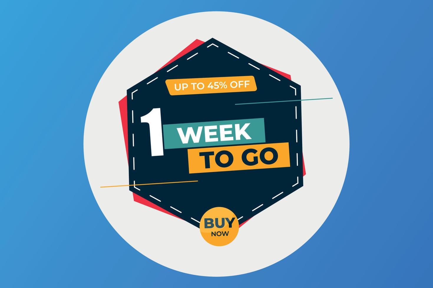 Vector sales one week to go sale offer design