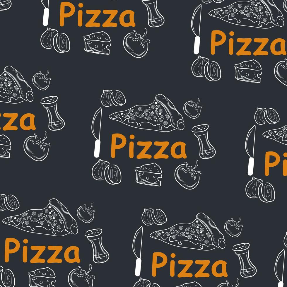 fondo de garabatos de pizza, perfecto para envolver papel vector