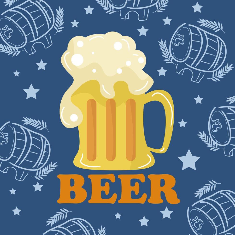 Beer doodle background, perfect for your wall cafe vector