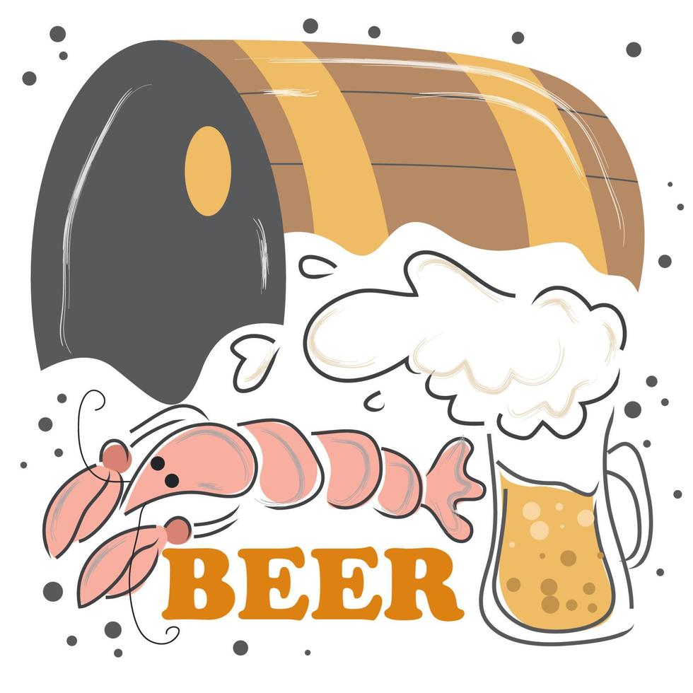 Beer doodle background, perfect for your wall cafe vector