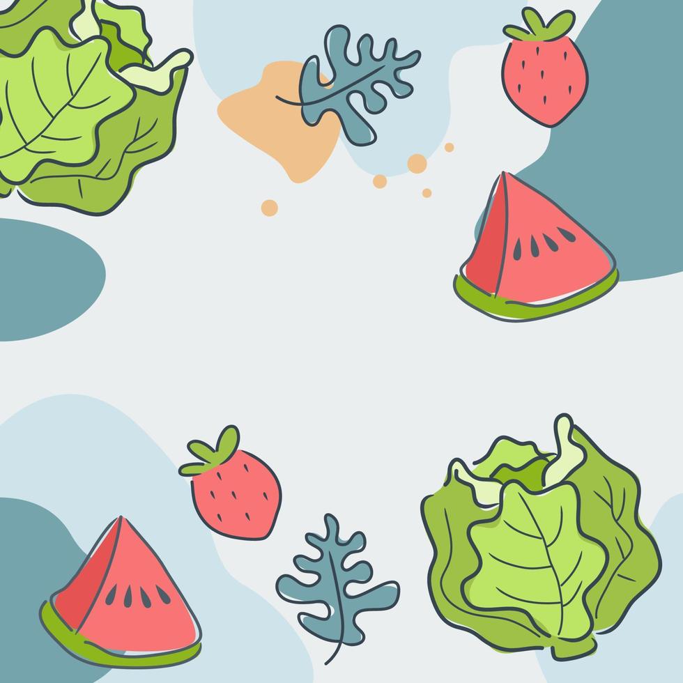 Background of a Healthy Food Doodle vector