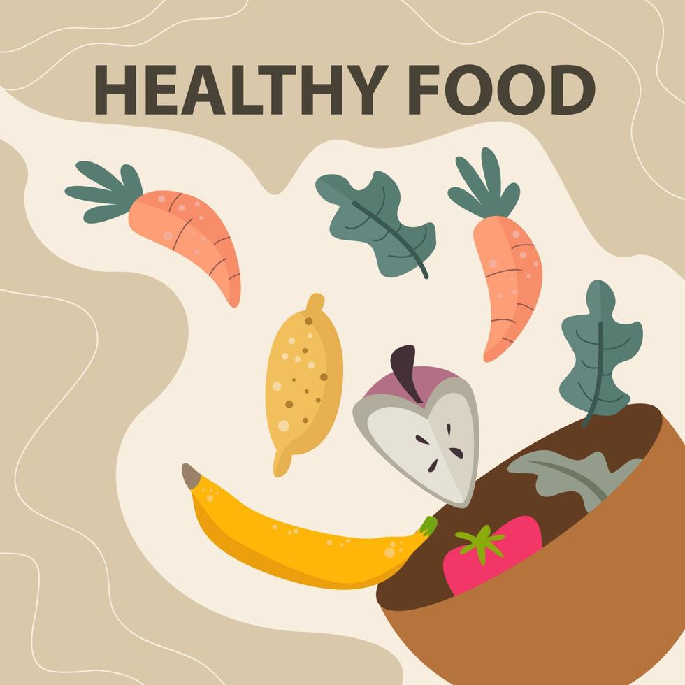 Background of a Healthy Food Doodle vector