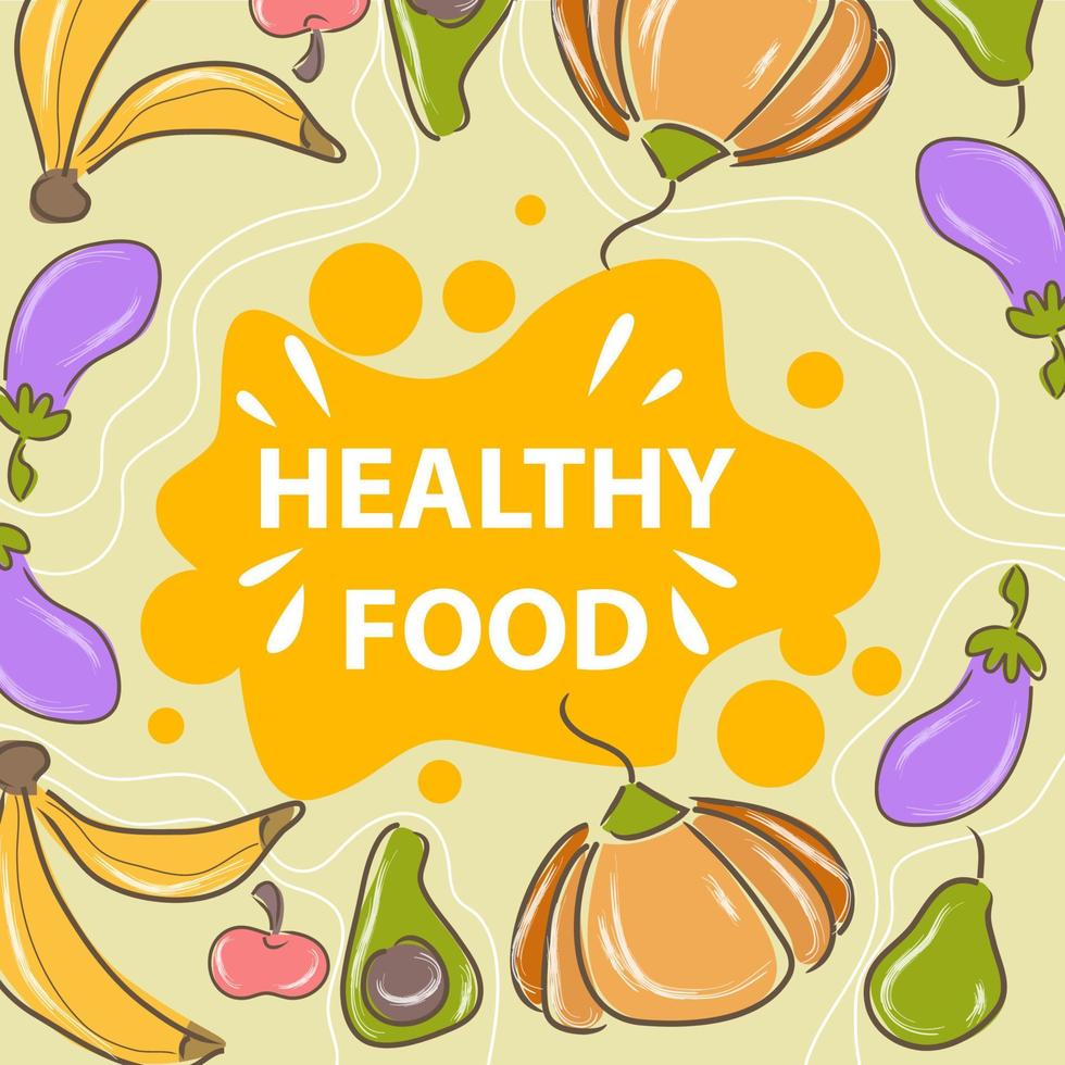 Background of a Healthy Food Doodle vector