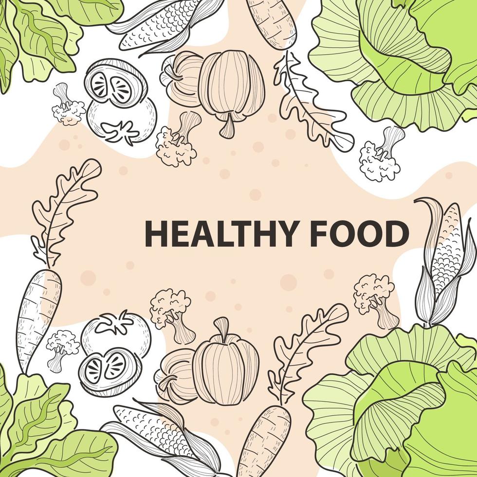 Background of a Healthy Food Doodle vector