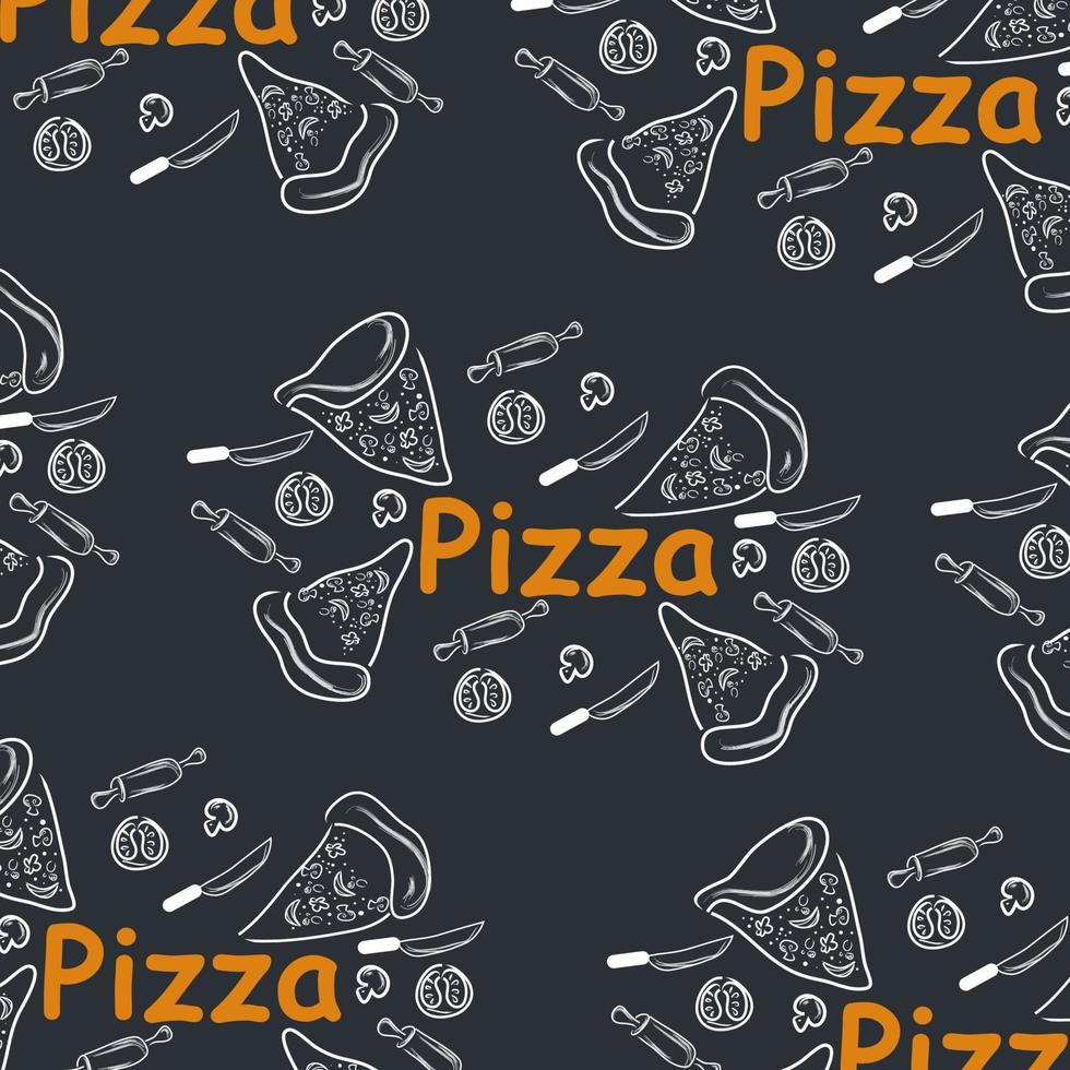 fondo de garabatos de pizza, perfecto para envolver papel vector