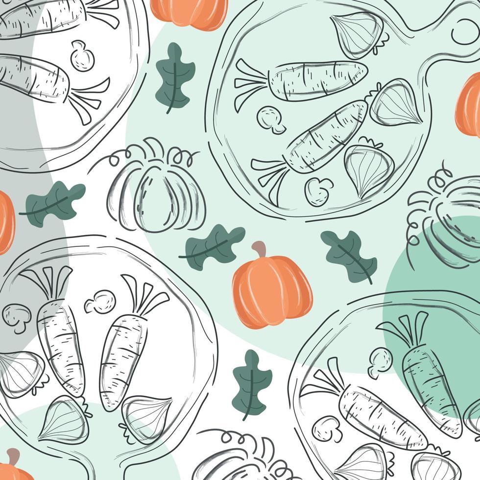 Background of a Healthy Food Doodle vector