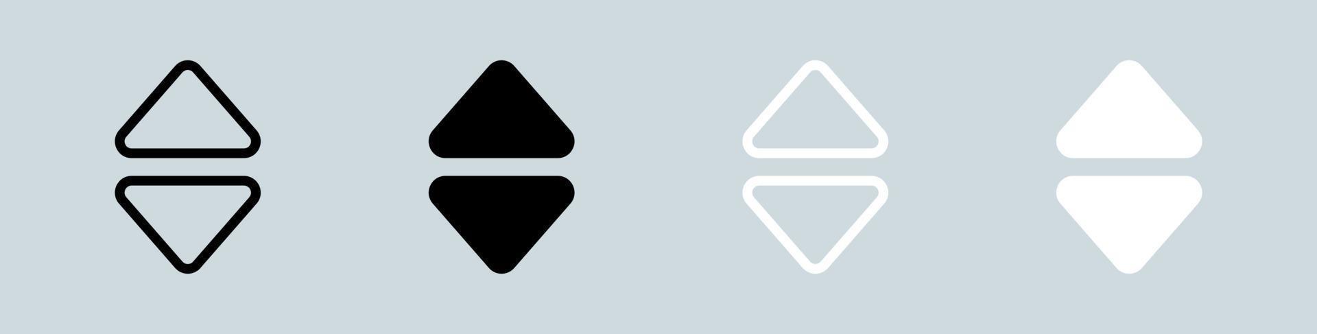 Sort icon set in black and white. Arrow signs vector illustration.