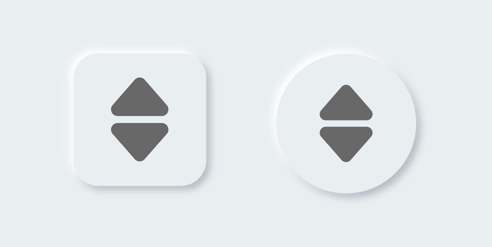 Sort solid icon in neomorphic design style. Arrow signs vector illustration.