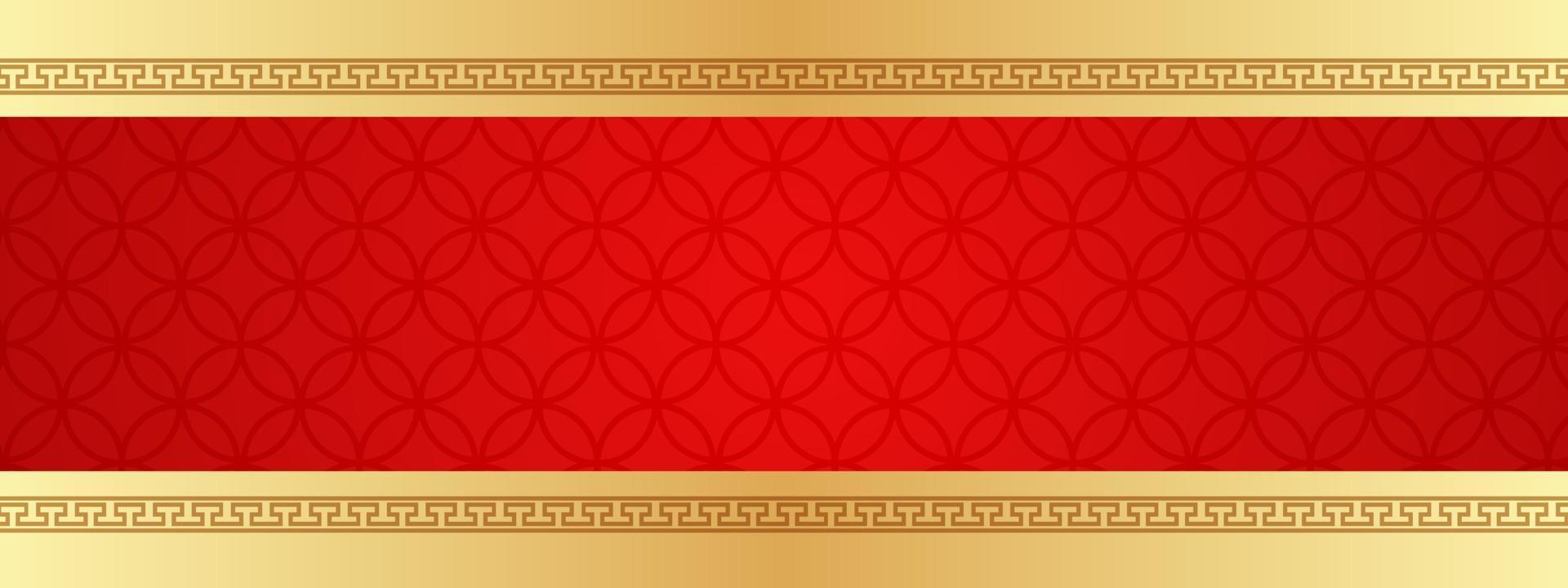 Chinese background vector, oriental banner design with gold red color with empty space, chinese new year traditional art template vector