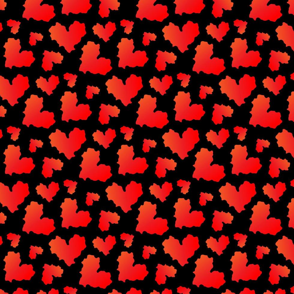 red hearts at black background. hearts texture. hearts background vector