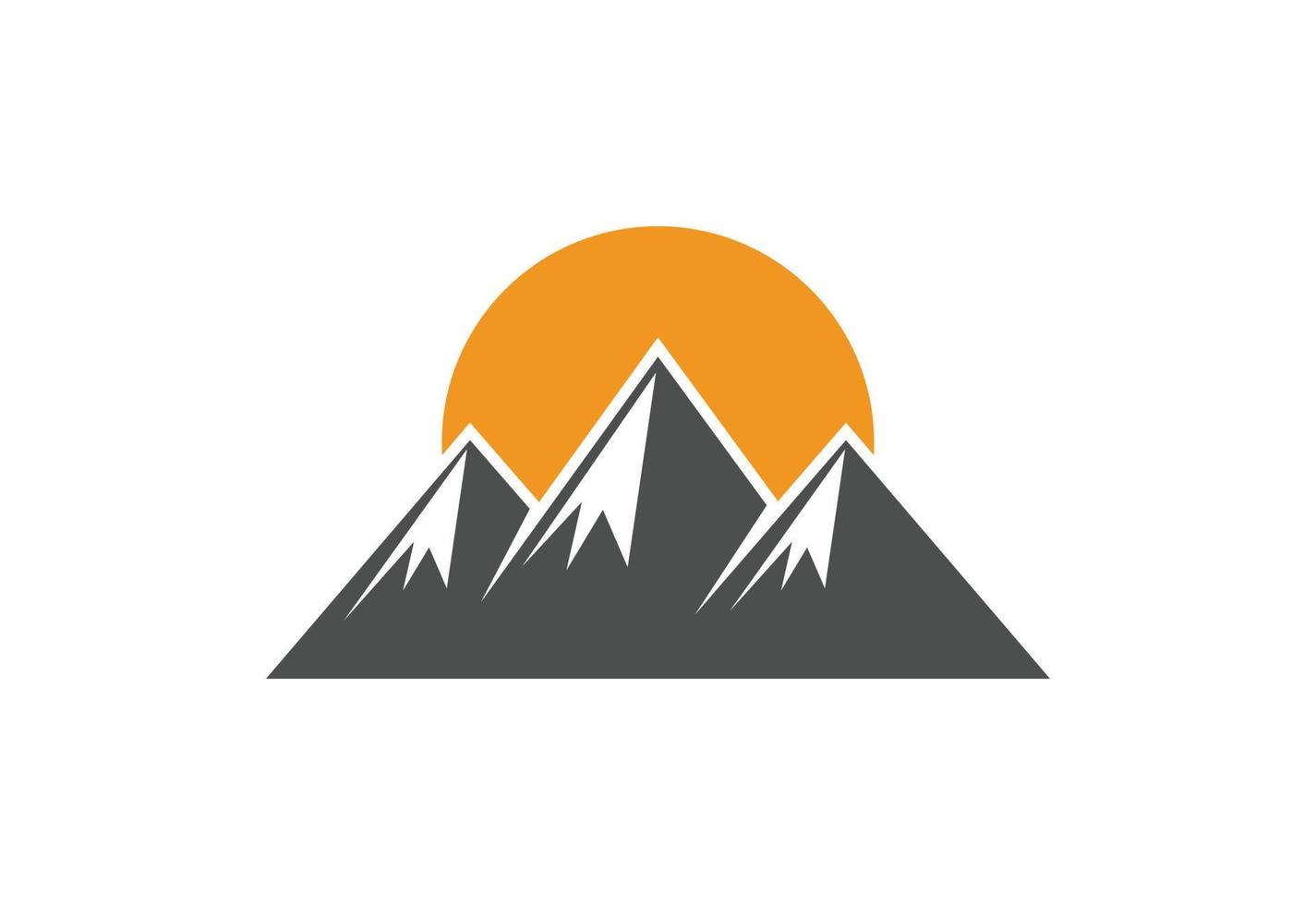 Mountain peak summit logo design, Vector illustration