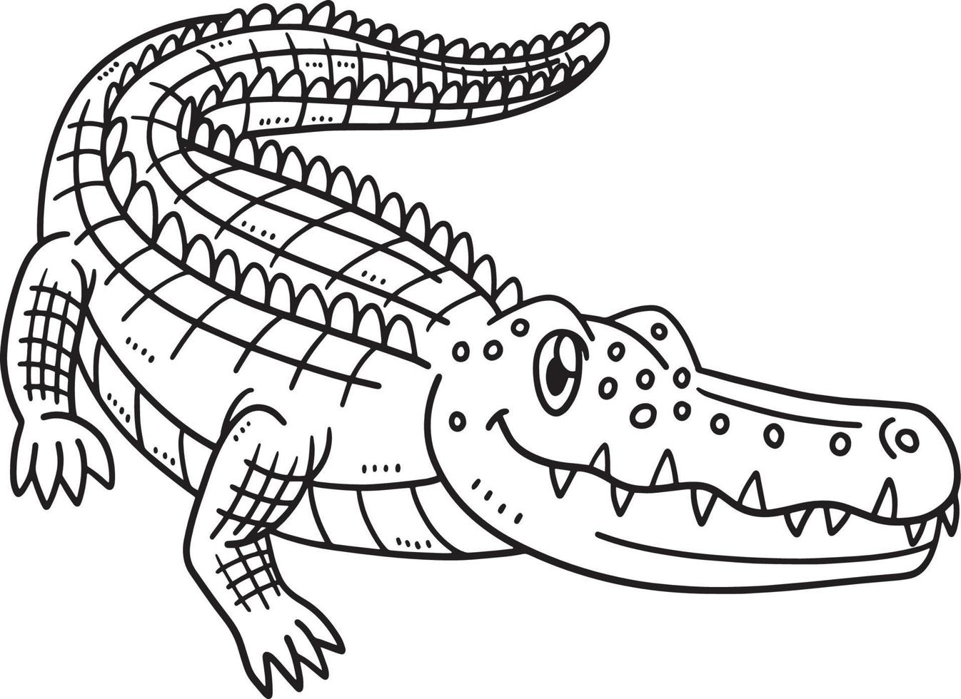 Mother Crocodile Isolated Coloring Page for Kids vector