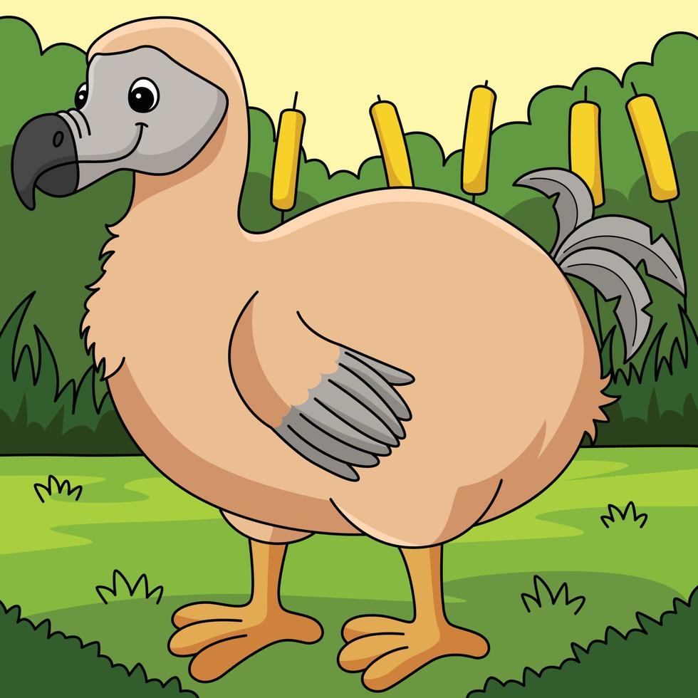 ilustración de dibujos animados de color animal dodo vector