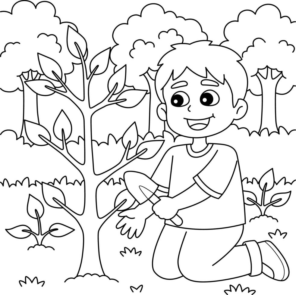 niño plantando árboles página para colorear para niños 16920937 Vector en Vecteezy niño plantando árboles página para colorear para niños 16920937 Vector en Vecteezy