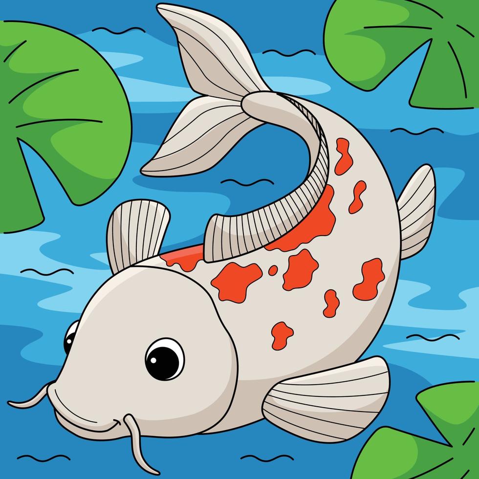 Koi Animal Colored Cartoon Illustration vector