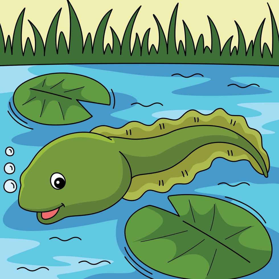 Tadpole Animal Colored Cartoon Illustration vector