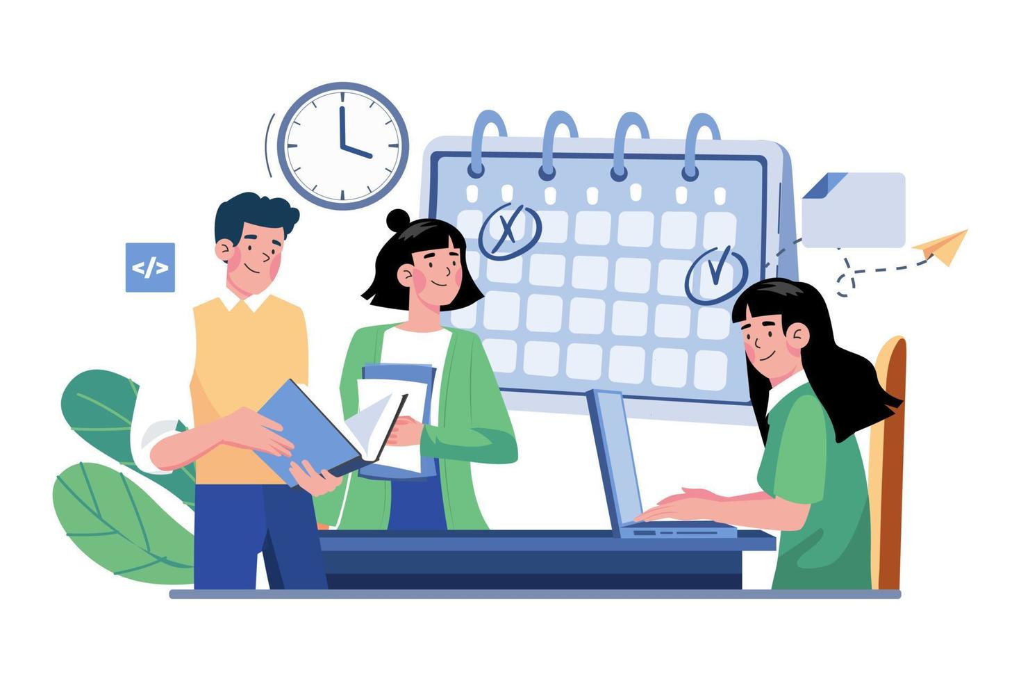 Business Team Managing Task Schedule vector